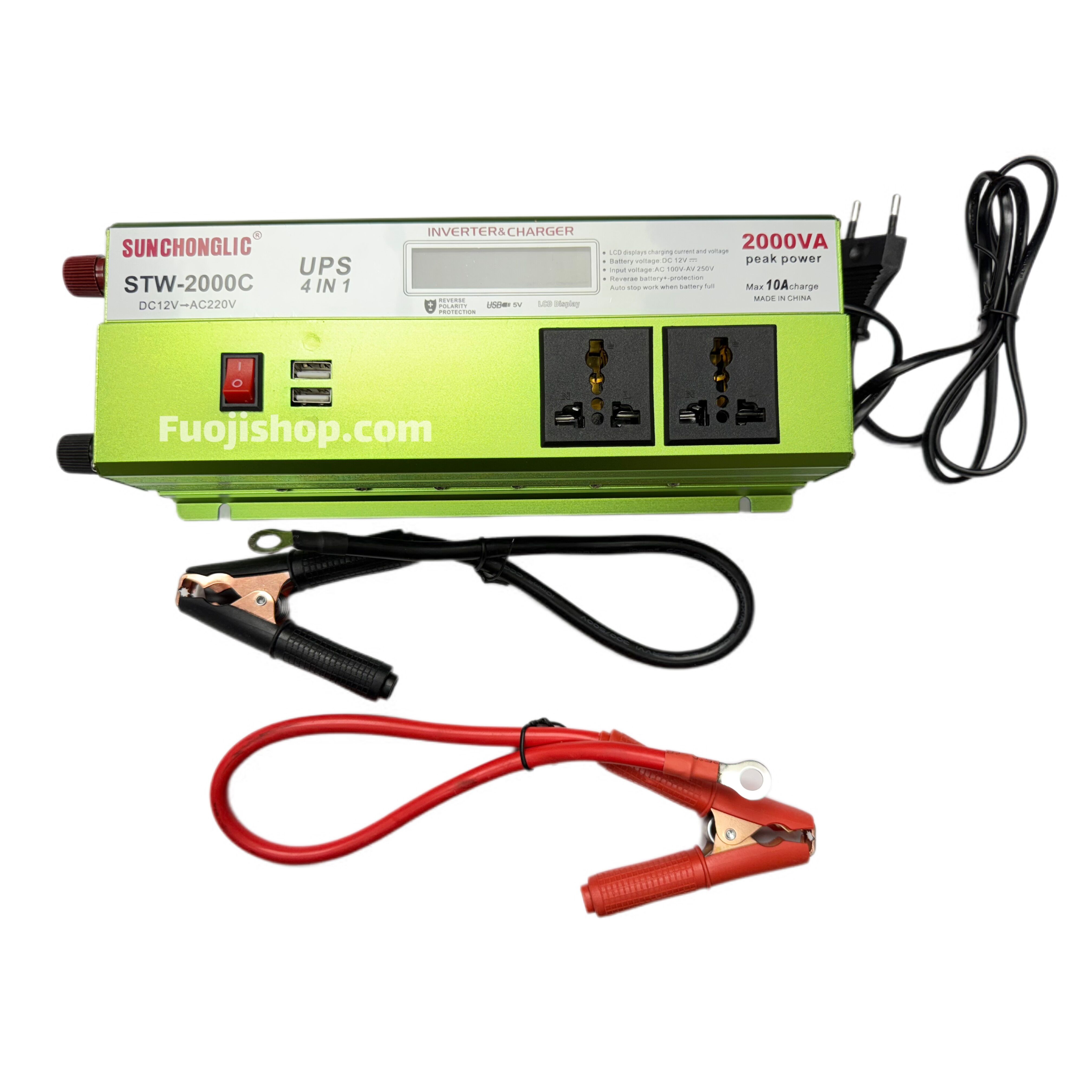 اینورتر 2000 وات UPS شارژر دار STW-2000C با نمایشگر دیجیتال و شارژر داخلی 10 آمپر